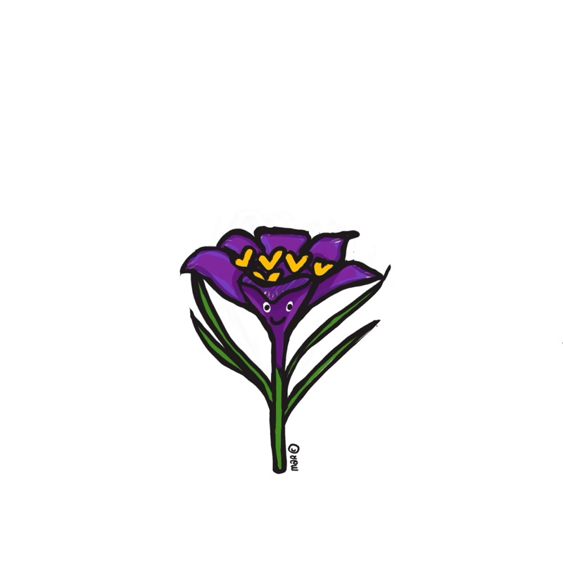 Handgetekende bloemenillustratie door Marretjes